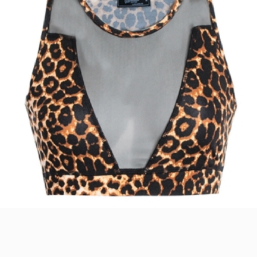 Leopard sports bra mesh